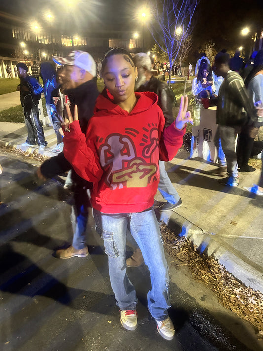 Red priorityy hoodie