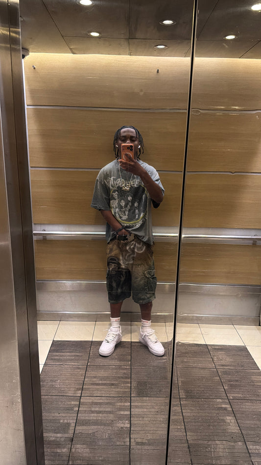 rockout cheetah tee teal