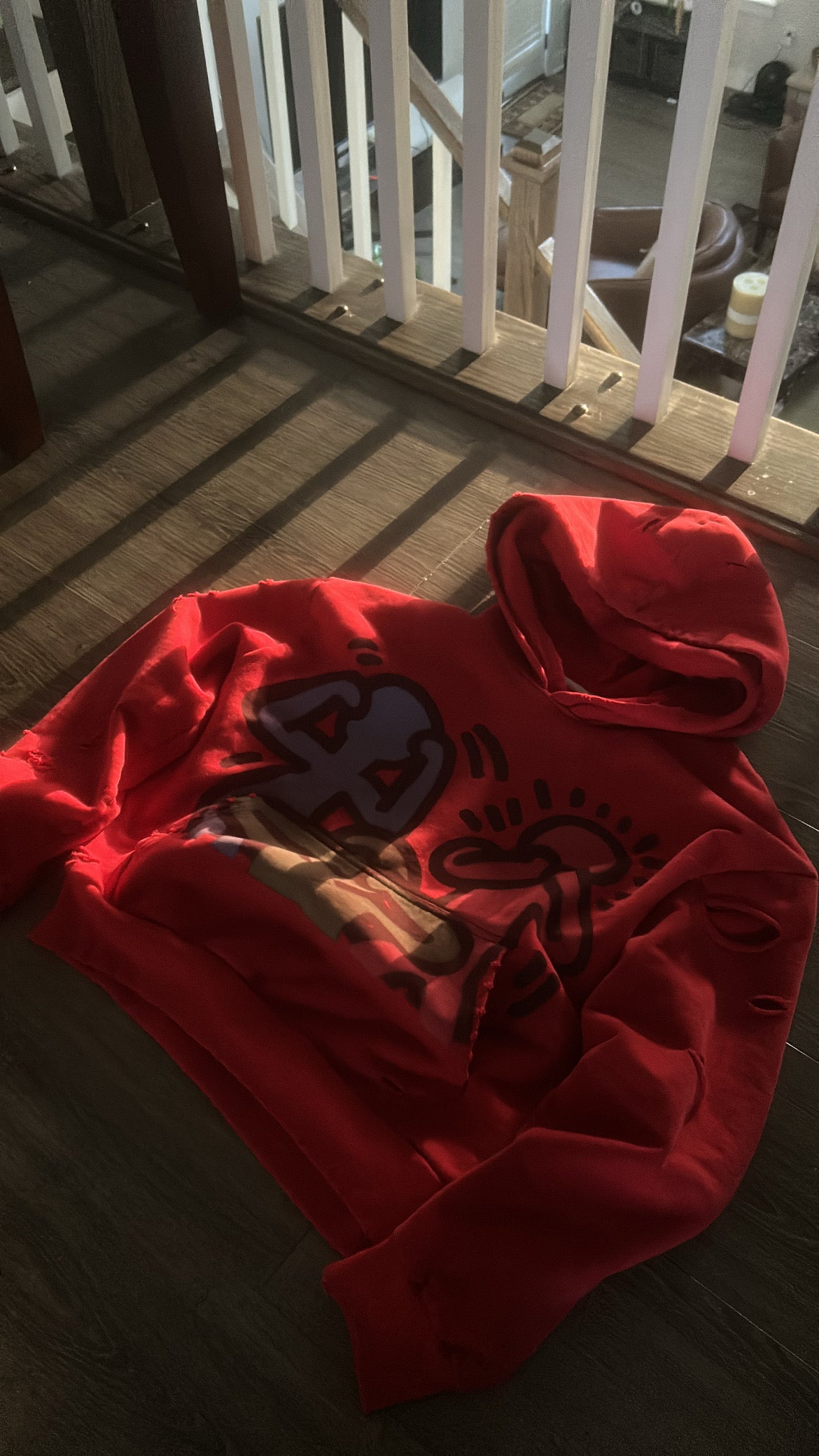 Red priorityy hoodie