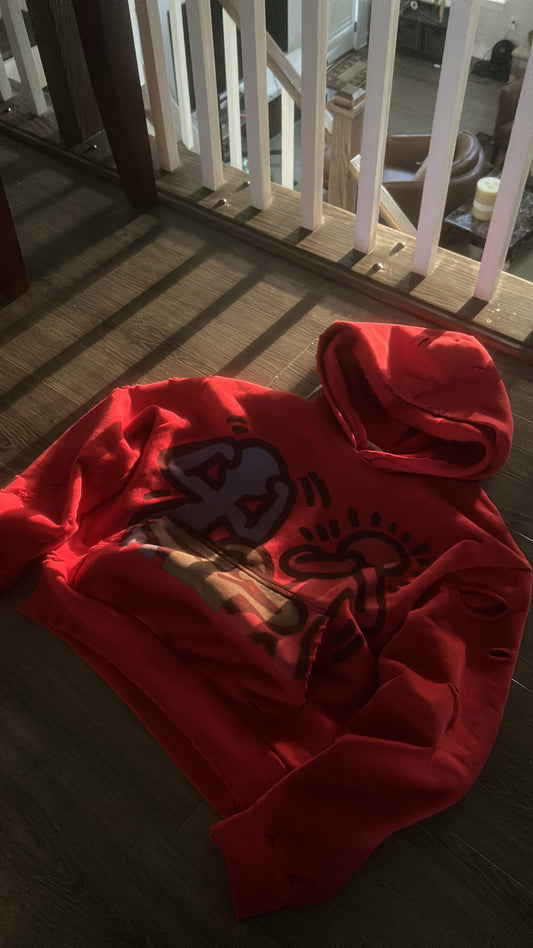 Red priorityy hoodie