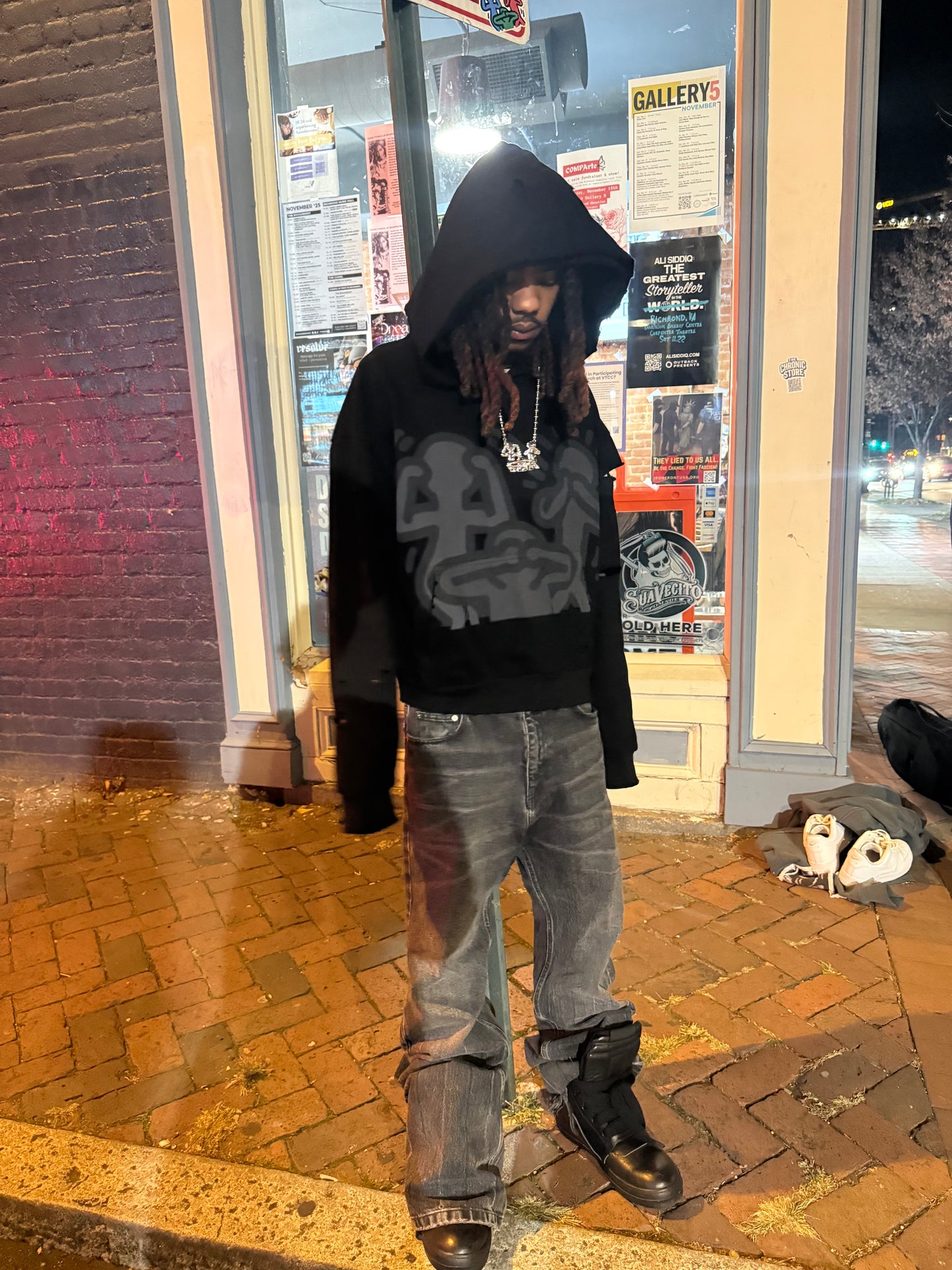 black priorityy hoodie