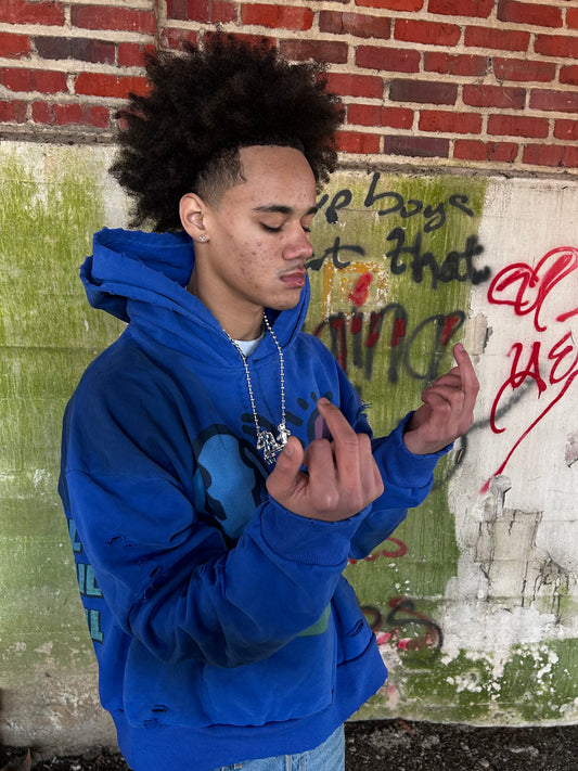 blue priorityy hoodie